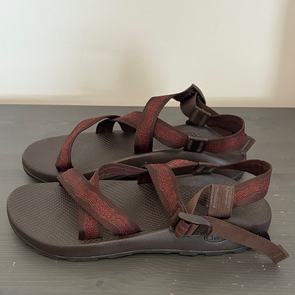 Chaco‎ Men’s Z/1 Sandals Brown Red Strap Hiking Water Sport Sandals Size 13